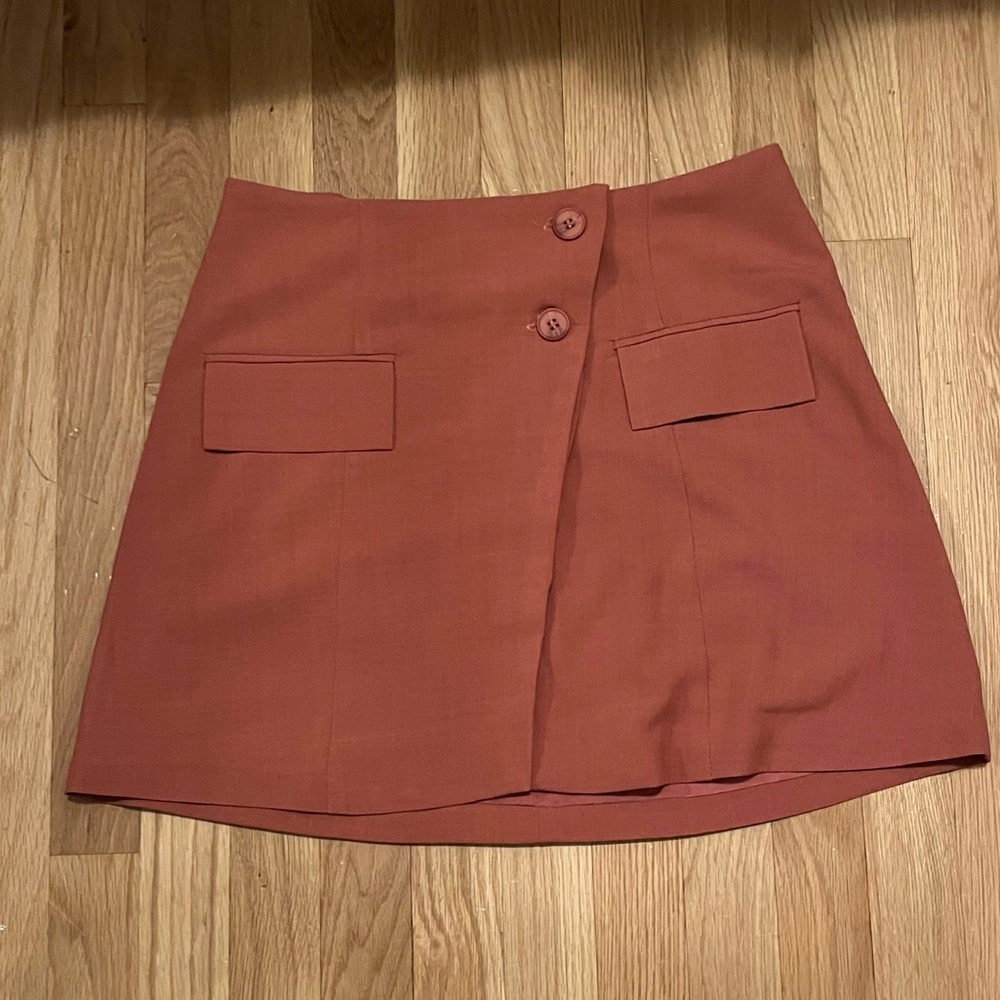 WeWoreWhat Burnt Red Mini Skirt (size M)